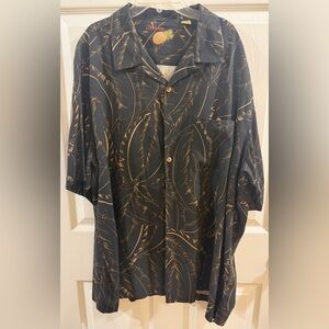 Caribbean Black Short-Sleeve Button-Down Shirt